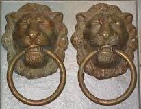 Brass Lions Head Door Knockers